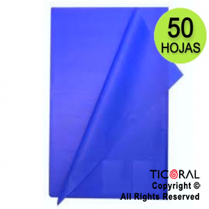 PAPEL SEDA BARRILETE COLOR 50X70 CM -50 HOJAS AZUL X 1